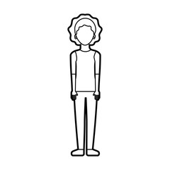 female character standing woman casual clothes vector illustration