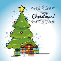 merry christmas greeting card vector illustration graphic design