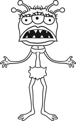 mädchen frau weiblichs exy heiß girl großer kopf gesicht monster fressen böse alien süß niedlich horror ausserirdischer halloween comic cartoon