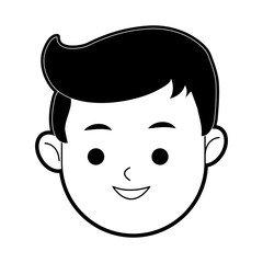 head of happy boy icon image vector illustration design 