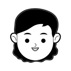 head of happy woman icon image vector illustration design 