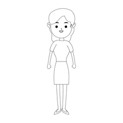 happy woman standing icon image vector illustration design 