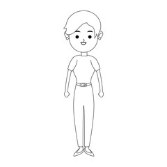 happy woman standing icon image vector illustration design 