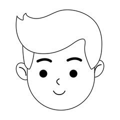 head of happy boy icon image vector illustration design 