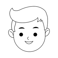 head of happy boy icon image vector illustration design 