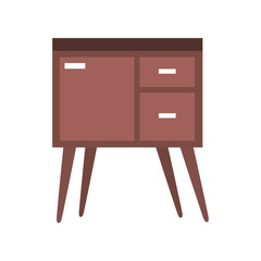 table drawer furniture interior decoration design element vector illustration