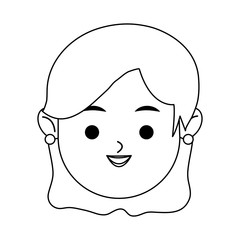 head of happy woman icon image vector illustration design 
