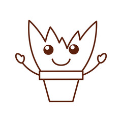 potted plant decoration interior natural element vector illustration