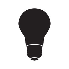 Obraz premium Isolated silhouette of a lightbulb, Vector illustration