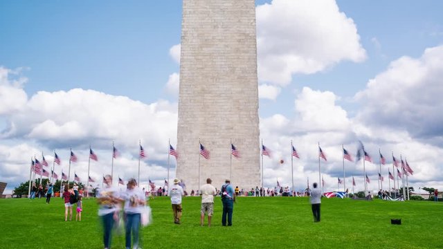 Washington Monument, Washington DC, Flags and Kites Timelapse Video