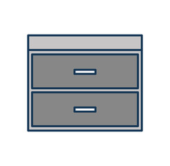 wooden chest of drawers furniture material modern style vector illustration