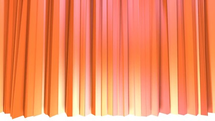 Abstract simple pink orange low poly 3D curtains as complexity background. Soft geometric low poly motion background of shifting pure pink orange red polygons. 4K Fullhd seamless loop background - Powered by Adobe