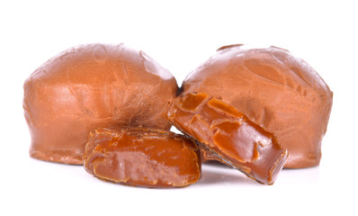 Chocolate on white background