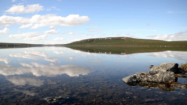 Quiet lake with reflections