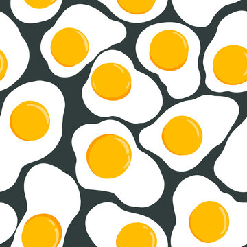 seamless pattern with fried eggs