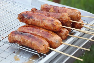 BBQ sausages street food