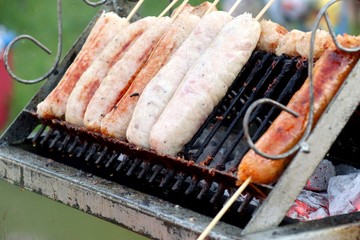 BBQ sausages street food