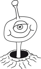 loch krater boden astereoid mond mars comic cartoon süß niedlich klein horror halloween grusel ausserirdischer grey cool aliens Ufo © Style-o-Mat-Design