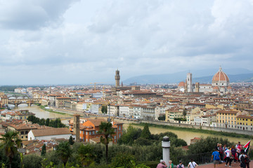 Obraz premium view of Florence with Old Palace and Dome of Cathedral 