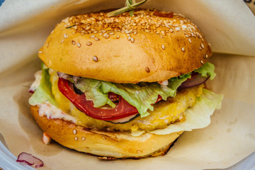 Hamburger close up