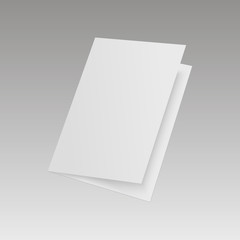 Mock up opened magazine, journal, booklet, postcard, flyer, business card or brochure . Vector Illustration