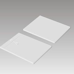 Realistic sealed envelope mock up. Back and top view. Vector