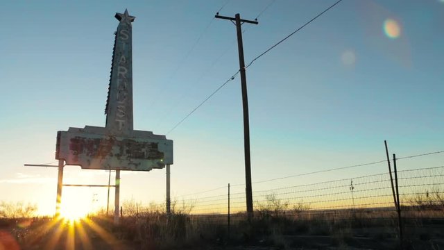 Desert sunrise at the Stardust Motel in Marfa, Texas