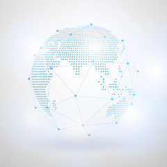 Future technology concept of global business-4