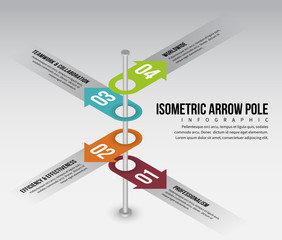 Isometric Arrow Pole Infographic