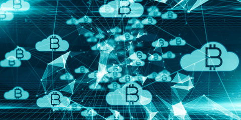Bitcoin cloud computing using blockchain for secure encrypted data ledger network