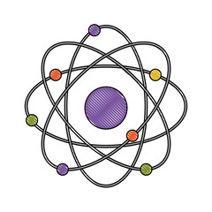 atom in color crayon silhouette vector illustration