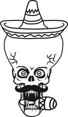 kopf gesicht sombrero rasseln hut mexikaner mustache schnurrbart mexikanisch böse hässlich ekelig tentakel monster horror halloween grusel ausserirdischer cool aliens Ufo