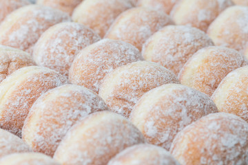 business bakery closeup fresh donut jam background