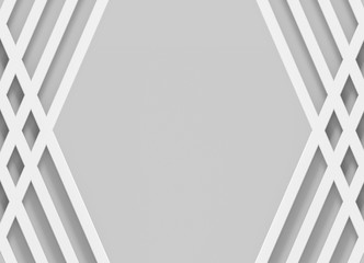 3d rendering. abstract luxurious white grometry long cube graphic with gray copy space