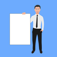 business people with banner sign. Vector illustration