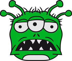 kopf gesicht monster fressen böse alien süß niedlich horror ausserirdischer halloween comic cartoon