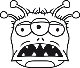 kopf gesicht monster fressen böse alien süß niedlich horror ausserirdischer halloween comic cartoon