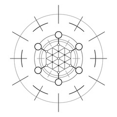 Sacred geometry element. Hexagonal element.