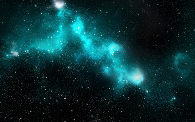 Universe filled with stars, nebula and galaxy