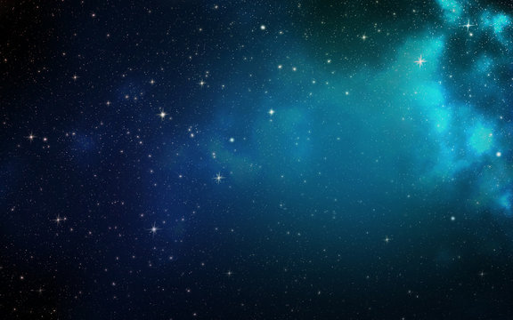 Universe filled with stars, nebula and galaxy © japhoto