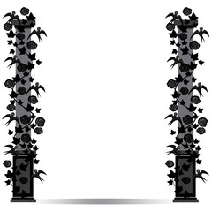 frame pillar with birds and roses