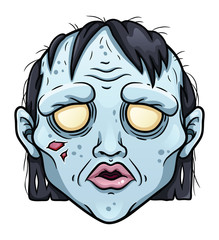 Cartoon zombie woman head