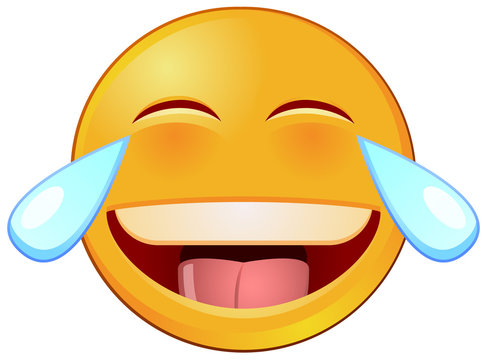 Laughing emoji with tears vector image