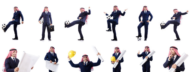 Arab businessman with football