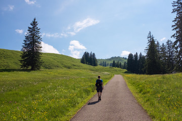 female hiker in the german alps