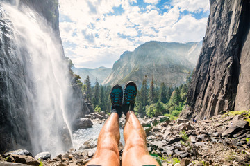 yosemite falls view at summer time