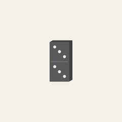 Isometric domino tile, isolated on light background.