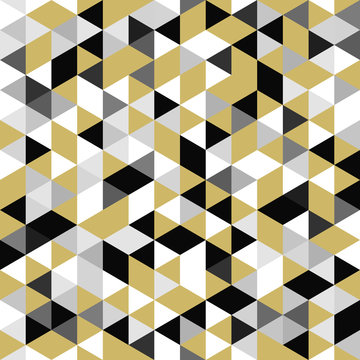 Golden Seamless Pattern of geometric shapes