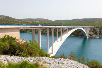 bridge over the sea strait in Croatia