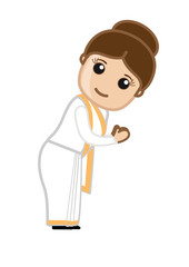 Innocent Cartoon Woman Character Pose